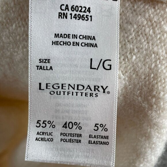 Soft Cozy Crewneck Sweater L/G Legendary Outfitters Beige Blend NWT 0297 - Picture 4 of 9